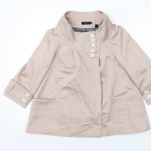 Ted Baker Womens Beige Jacket Size M Button