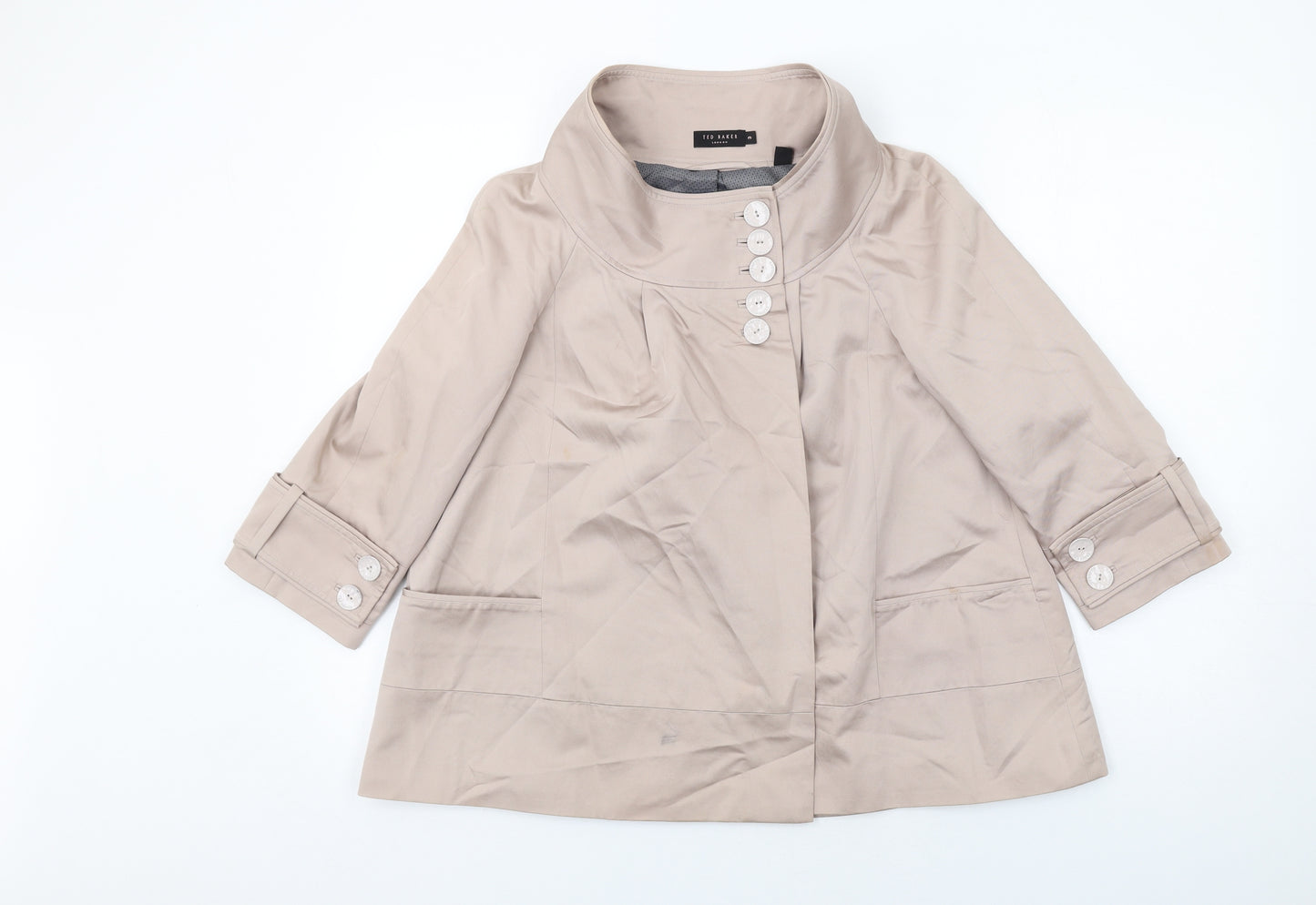 Ted Baker Womens Beige Jacket Size M Button
