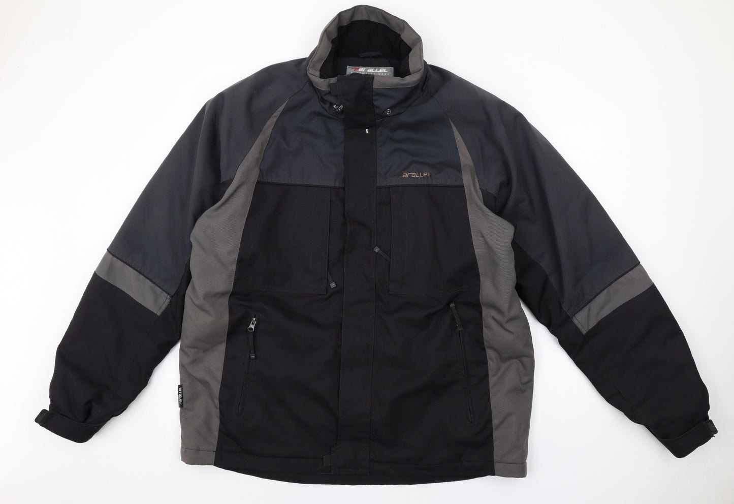 Parallel Mens Black Windbreaker Jacket Size XL Zip