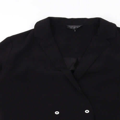Topshop Womens Black Jacket Size 6 Button