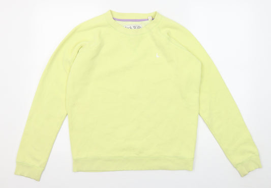 Jack Wills Womens Yellow Cotton Pullover Sweatshirt Size 6 Pullover