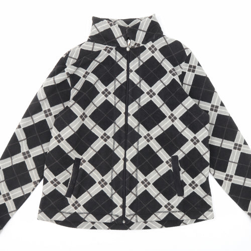 Alice Collins Womens Black Geometric Jacket Size 12 Zip