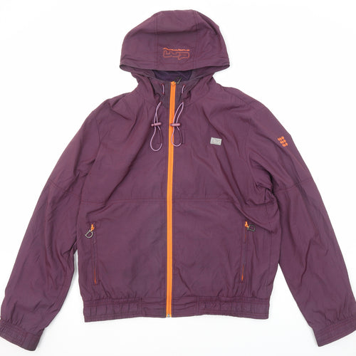 Drunknmunky Womens Purple Windbreaker Jacket Size L Zip