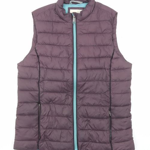 White Stuff Womens Purple Gilet Jacket Size 8 Zip