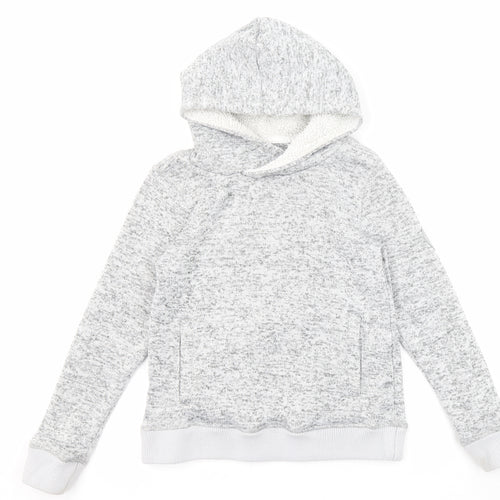 Superdry Womens Grey Polyester Pullover Hoodie Size S Pullover