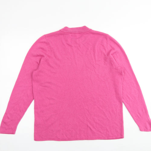Bonmarché Womens Pink Round Neck Acrylic Pullover Jumper Size 18