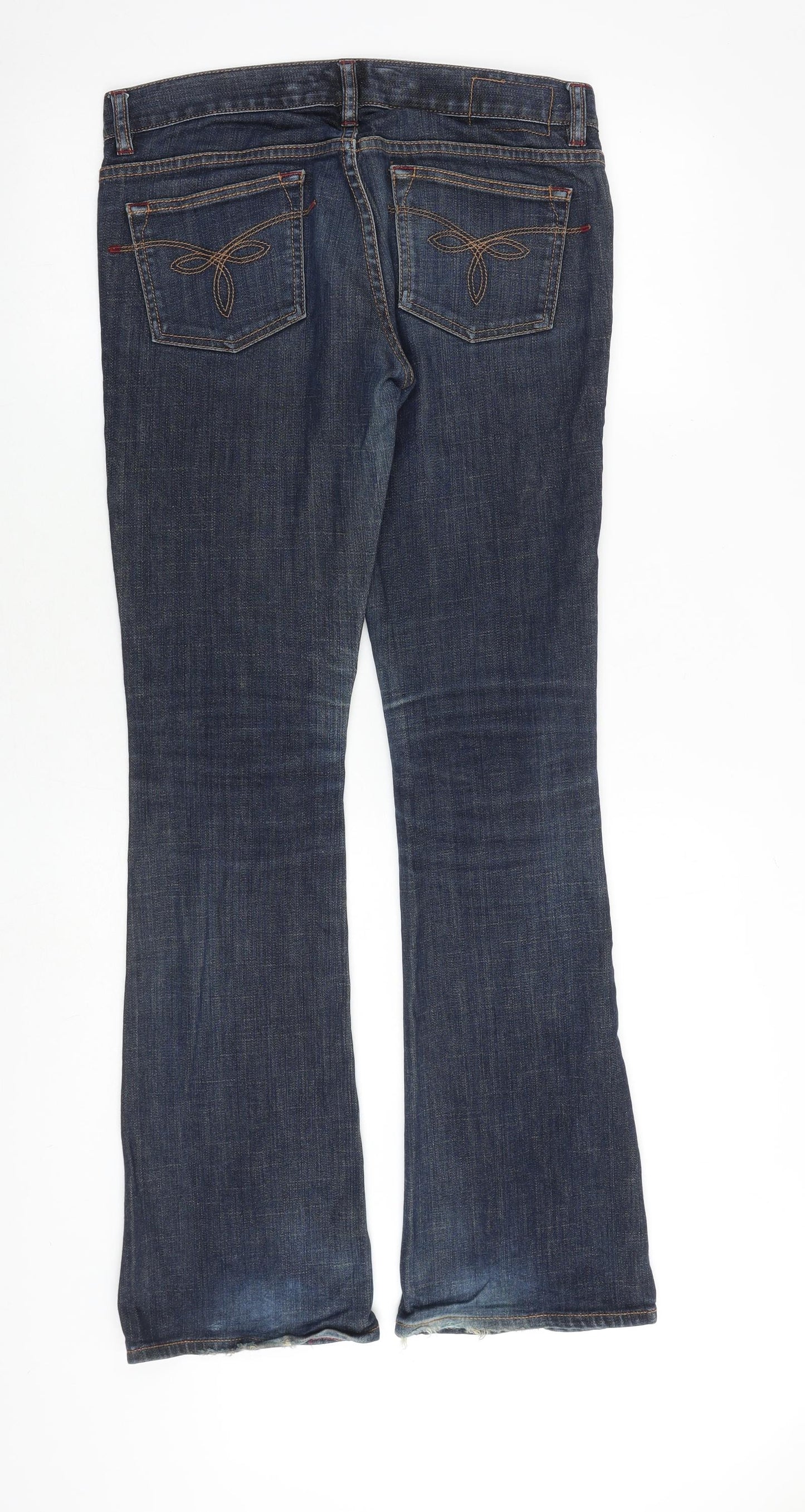 Ted Baker Womens Blue Cotton Bootcut Jeans Size 32 in L33 in Regular Zip
