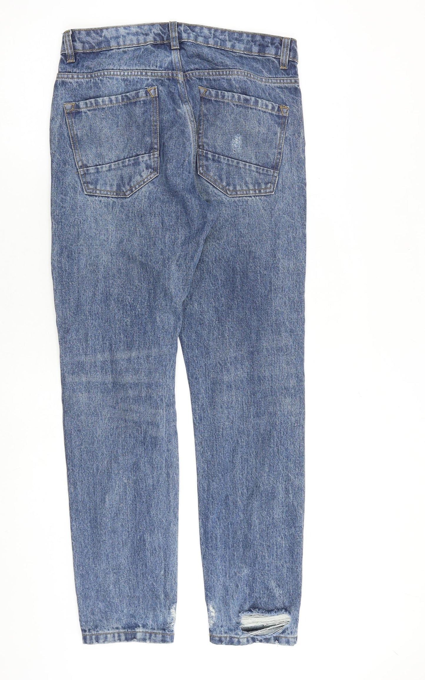 Brave Soul Mens Blue Cotton Straight Jeans Size 30 in L31 in Regular Zip