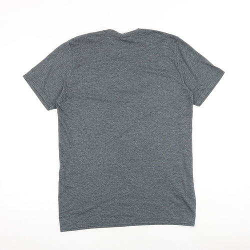 Gildan Mens Grey Cotton T-Shirt Size M Round Neck - Gas Monkey Garage