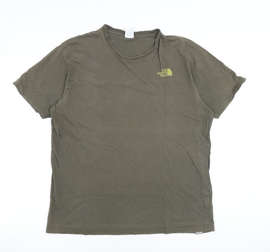 The North Face Mens Green Cotton T-Shirt Size L Round Neck
