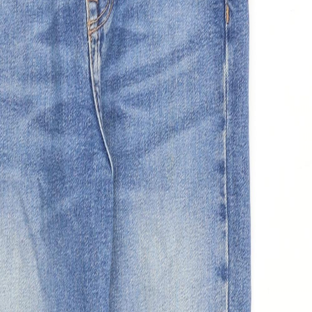 Zara Womens Blue Cotton Skinny Jeans Size 6 L27 in Regular Button