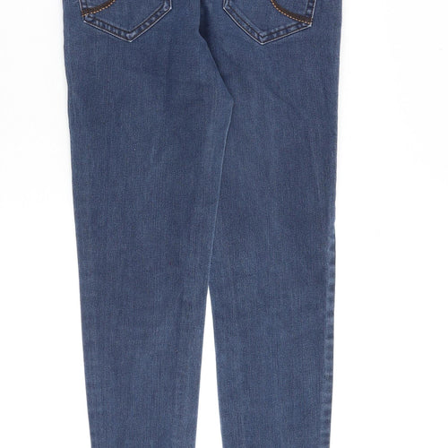 NEXT Womens Blue Cotton Skinny Jeans Size 10 L29 in Slim Zip