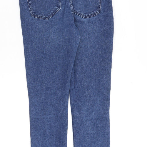 Marks and Spencer Womens Blue Cotton Skinny Jeans Size 10 L28 in Slim Zip