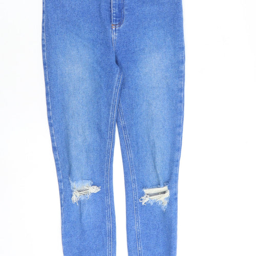 New Look Womens Blue Cotton Skinny Jeans Size 8 L26 in Regular Zip