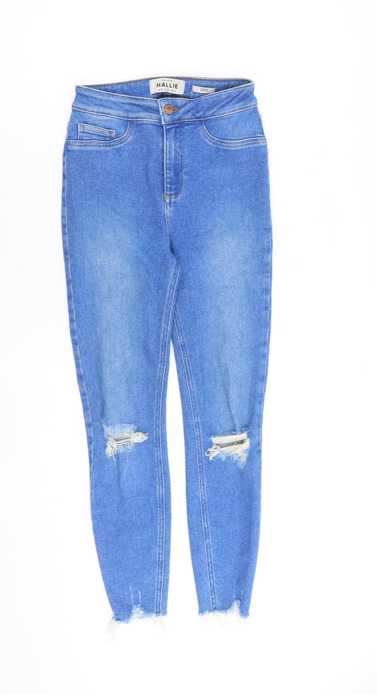 New Look Womens Blue Cotton Skinny Jeans Size 8 L26 in Regular Zip