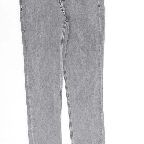 Zara Womens Grey Cotton Skinny Jeans Size 8 L27 in Regular Zip