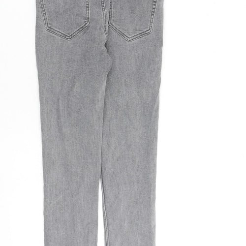 Zara Womens Grey Cotton Skinny Jeans Size 8 L27 in Regular Zip