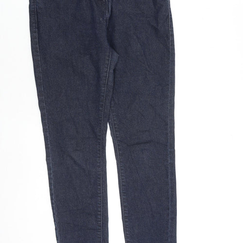 Papaya Womens Blue Cotton Skinny Jeans Size 10 L31 in Slim Zip