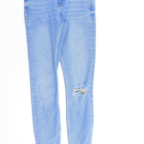Denim & Co. Womens Blue Cotton Skinny Jeans Size 6 L27 in Regular Zip