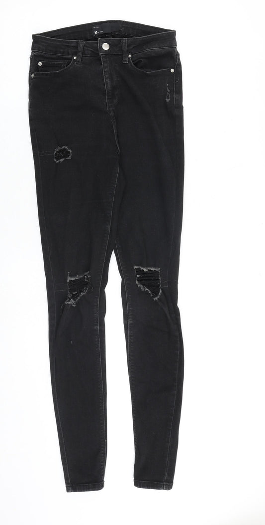 Very Womens Black Cotton Skinny Jeans Size 26 in L33 in Slim Zip