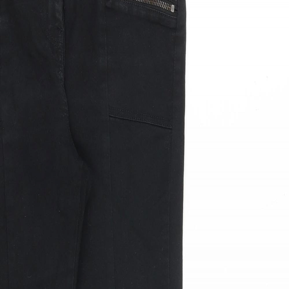NEXT Womens Black Cotton Skinny Jeans Size 10 L29 in Slim Zip