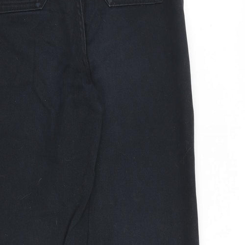 Monki Womens Black Cotton Mom Jeans Size 10 L27 in Regular Zip - Washed Denim Look