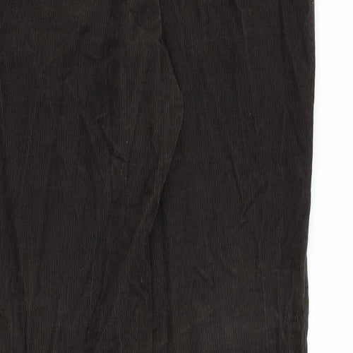 Marks and Spencer Womens Brown Cotton Trousers Size 16 L32 in Regular Zip