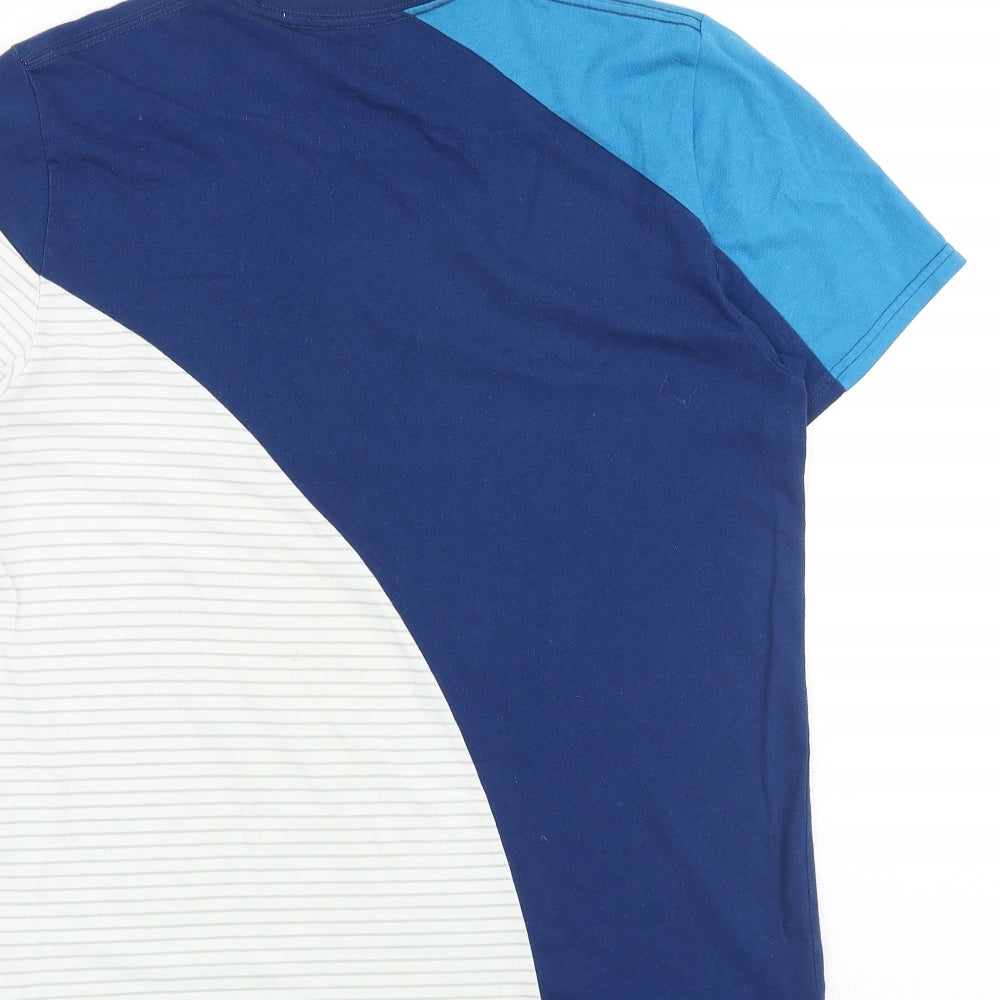 Hollister Mens Multicoloured Colourblock Cotton T-Shirt Size M Round Neck