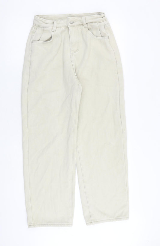 Evis Jeans Womens Beige Cotton Straight Jeans Size 30 in L28 in Regular Zip