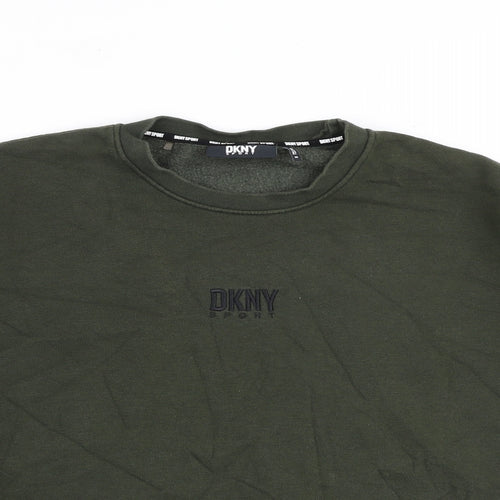 DKNY Mens Green Cotton Pullover Sweatshirt Size M