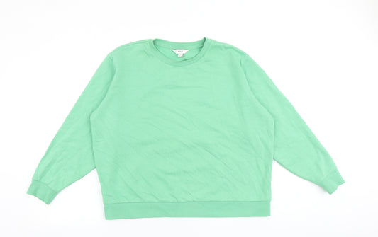 Marks and Spencer Womens Green Cotton Pullover Sweatshirt Size L Pullover