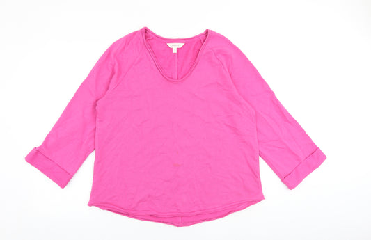 Per Una Womens Pink Cotton Pullover Sweatshirt Size 14 Pullover