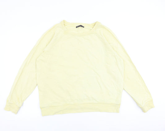 Marks and Spencer Womens Yellow 100% Cotton Pullover Sweatshirt Size 16 Pullover