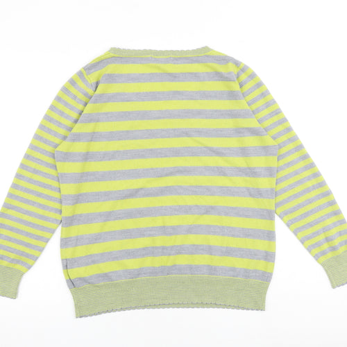 Per Una Womens Multicoloured Round Neck Striped Acrylic Pullover Jumper Size 18