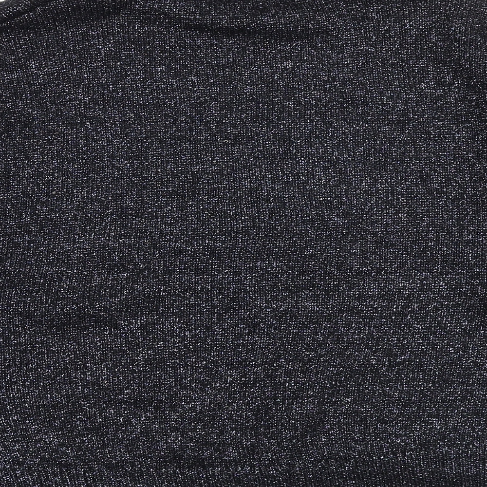 Zara Womens Black High Neck Polyester Pullover Jumper Size M