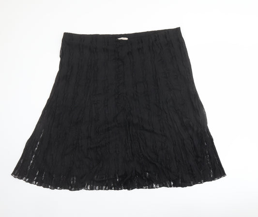 Per Una Womens Black Geometric Polyester Swing Skirt Size 22