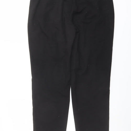 Topshop Womens Black Polyester Carrot Trousers Size 10 L25 in Regular Button