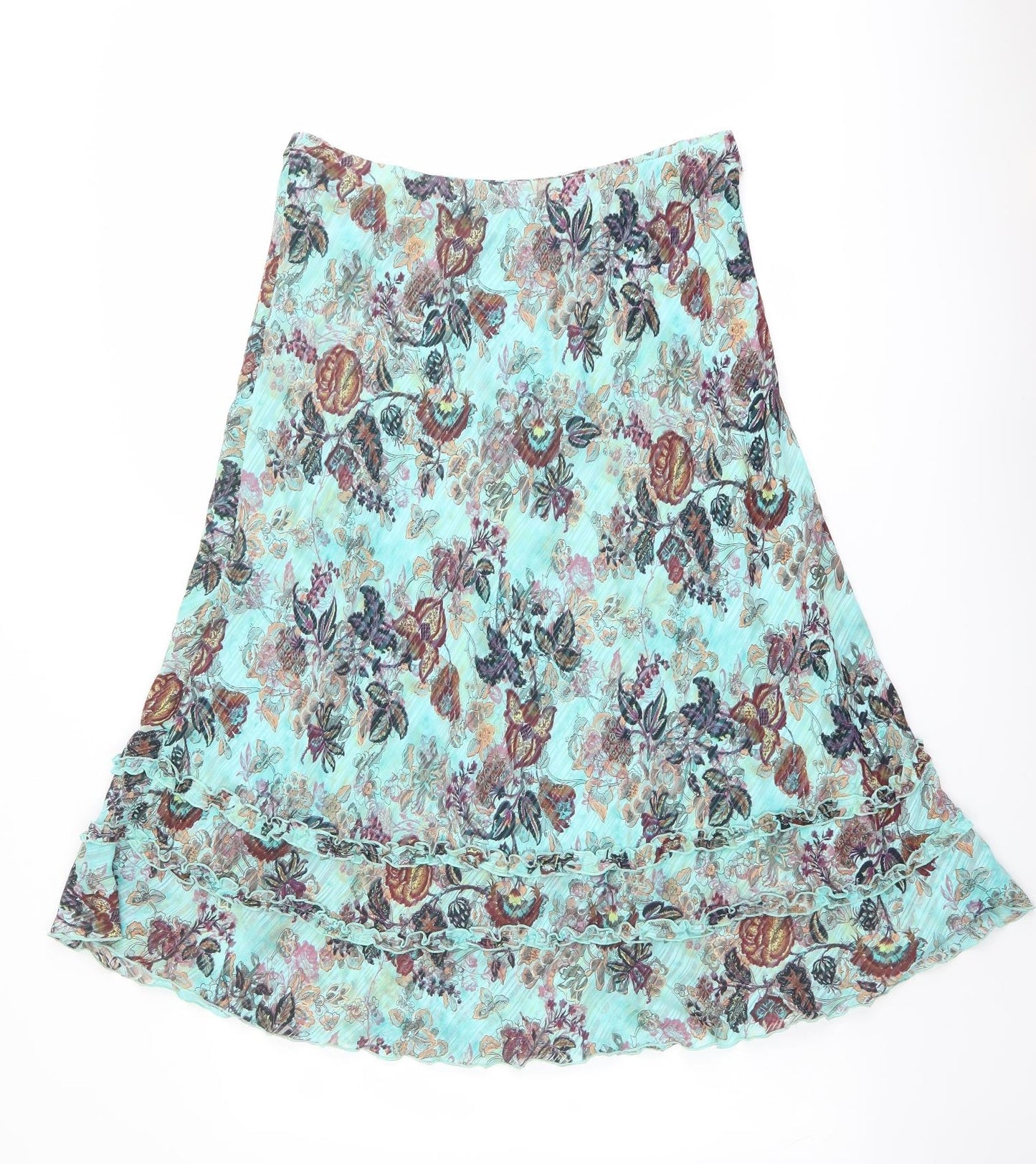 Klass Womens Multicoloured Floral Polyester Swing Skirt Size 16