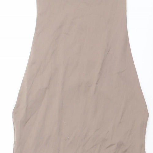 Zara Womens Beige Polyamide Bodysuit One-Piece Size M Snap