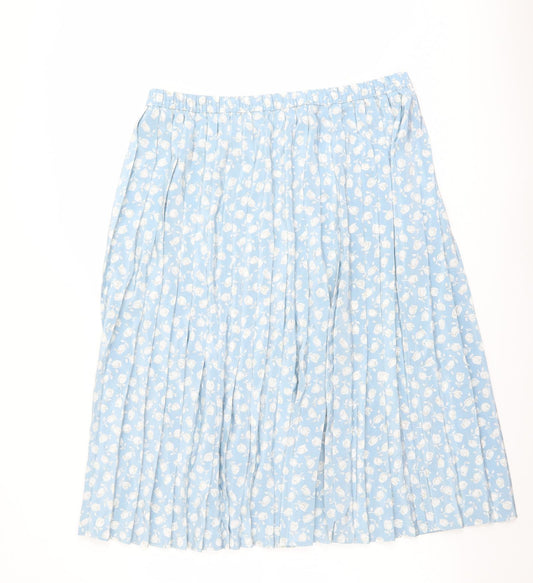 Eastex Womens Blue Floral Polyester Pleated Skirt Size 20