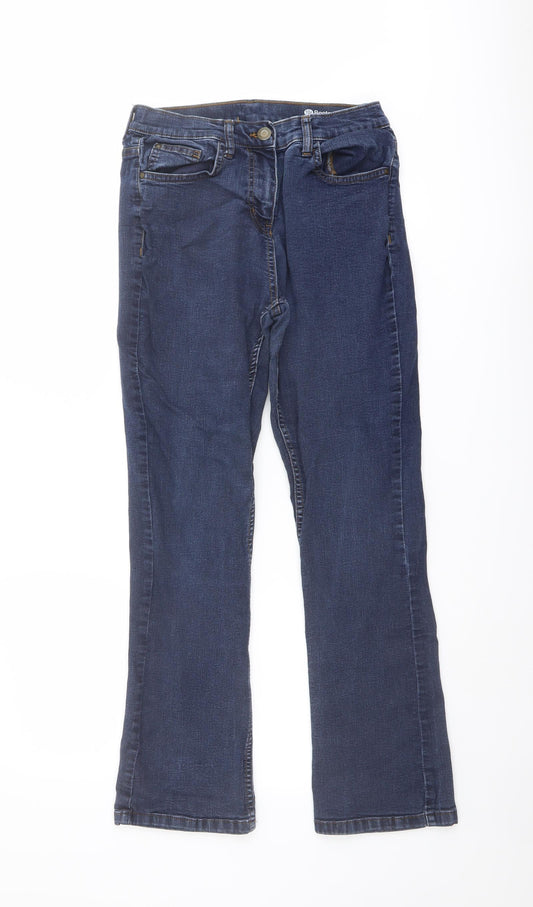 Debenhams Womens Blue Cotton Skinny Jeans Size 10 L27 in Regular Button