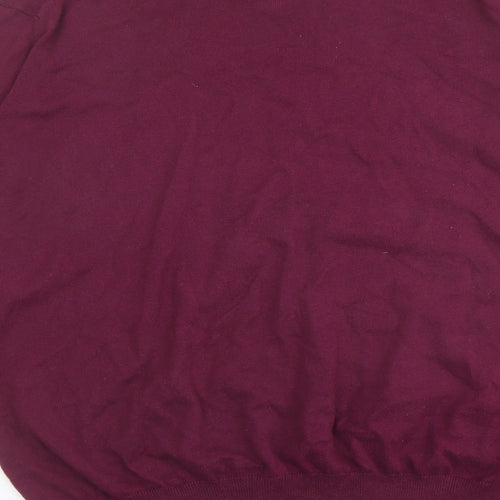 John Lewis Mens Purple V-Neck Cotton Pullover Jumper Size XL Long Sleeve