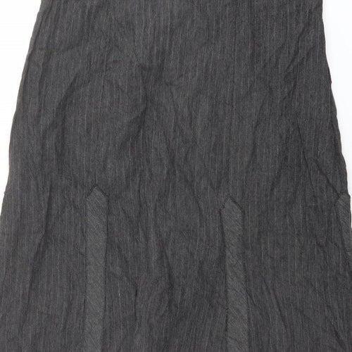 JÓRLI Womens Grey Viscose Swing Skirt Size 14 Zip