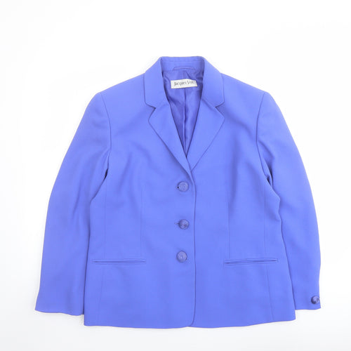 Jacques Vert Womens Purple Jacket Blazer Size 14 Button