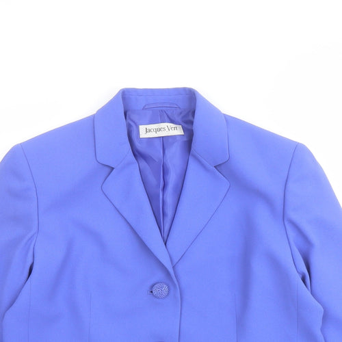 Jacques Vert Womens Purple Jacket Blazer Size 14 Button