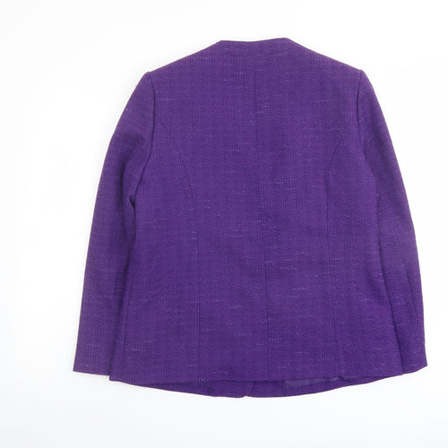 EWM Womens Purple Jacket Blazer Size 14 Button