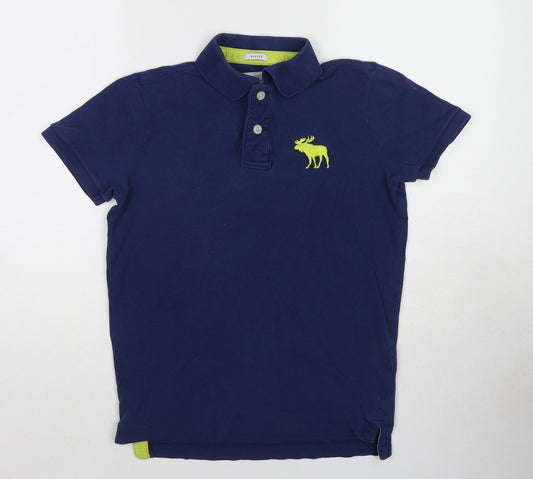 Abercrombie & Fitch Mens Blue Cotton Polo Size S Collared Pullover