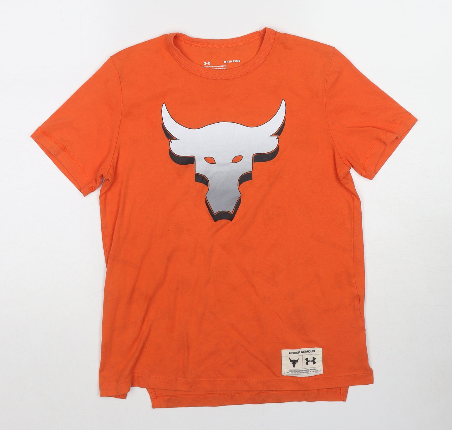 Under armour Boys Orange Cotton Pullover T-Shirt Size 10-11 Years Round Neck Pullover - Size age 10-12 years