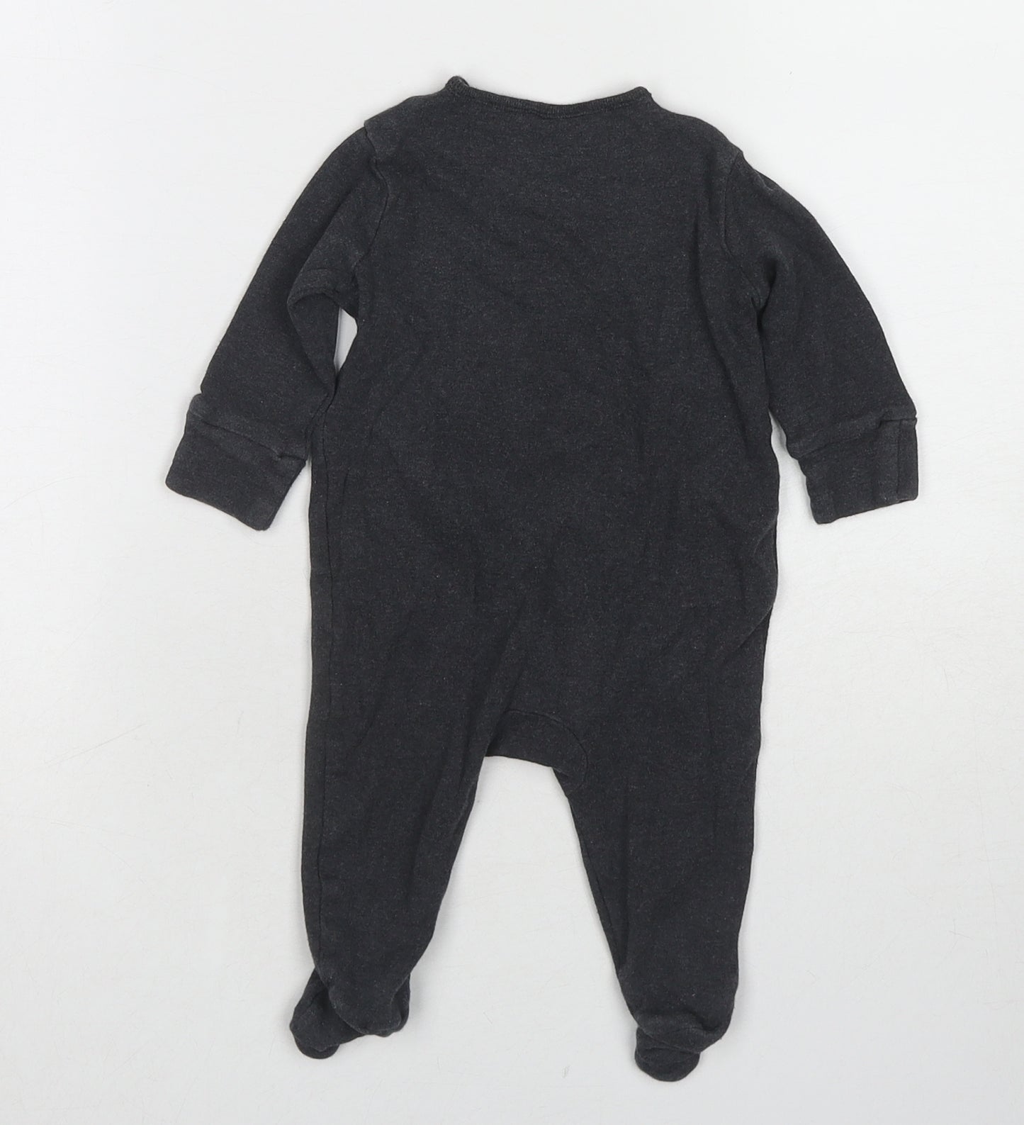 NEXT Boys Grey Cotton Coverall One-Piece Size 3-6 Months Snap - Dinosaur Print