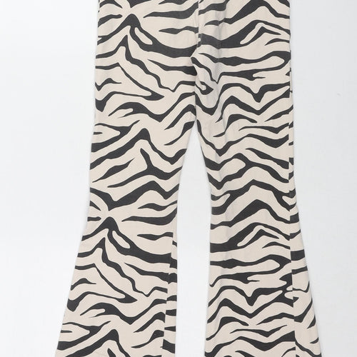 Marks and Spencer Girls Beige Animal Print Cotton Pedal Pusher Trousers Size 10-11 Years L23 in Regular Pullover